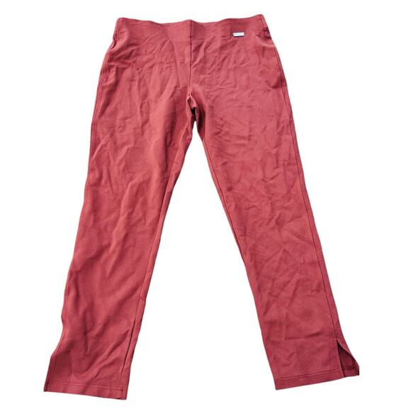 🍂 Rafaella Comfort Rust Wide-Leg Stretch Pants L Soft Knit Pull-On - Picture 1 of 4